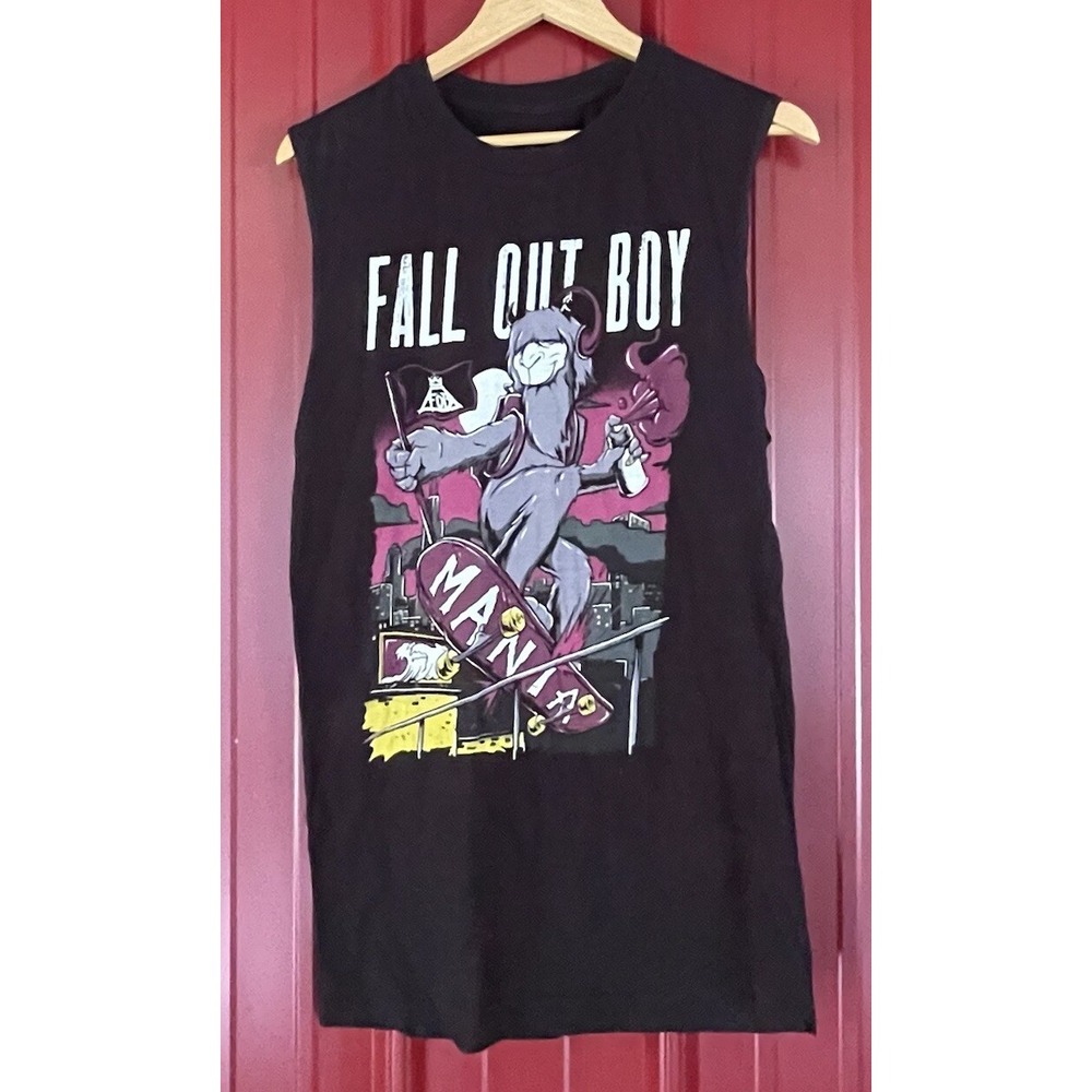 Fall Out Boy Shirt Sleeveless Muscle Graphic Band Mania Tour‎ Emo Music Medium